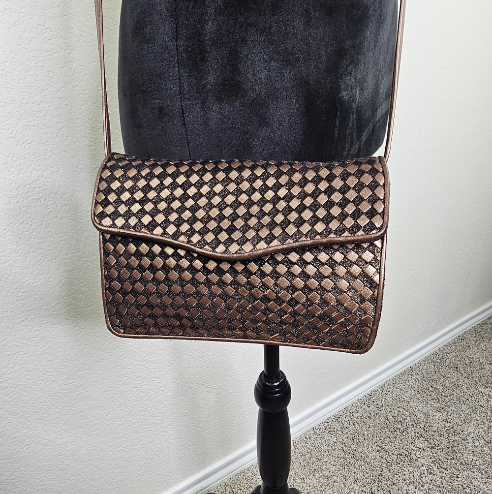 Jay Herbert Vintage Woven Cooper Distressed Purse Deadstock
